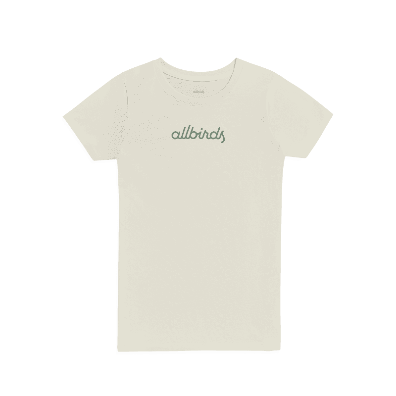 A10709W001 Graphic SS Logo Tee Front Global Womens Natural White